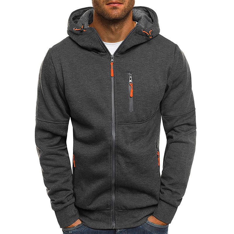 Daniel - Heren hoodie - Capuchon met rits en fleece