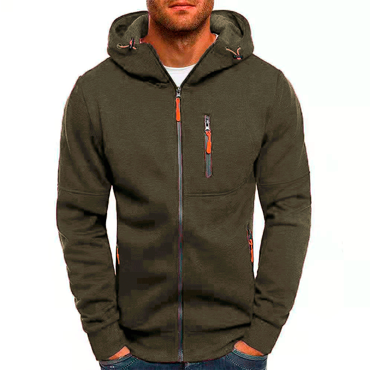 Daniel - Heren hoodie - Capuchon met rits en fleece