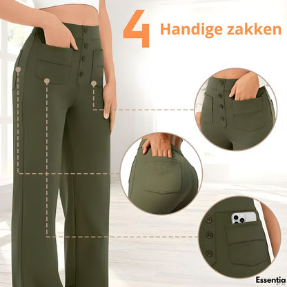 Casual stretchbroek voor dames met hoge taille