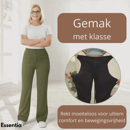 Casual stretchbroek voor dames met hoge taille